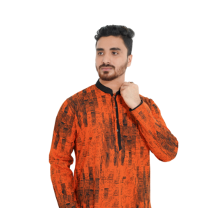 PREMIUM COTTON SCREEN PRINT PANJABI (Code B-002)