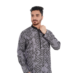 PREMIUM COTTON SCREEN PRINT PANJABI (Code B-003)