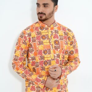 PREMIUM COTTON SCREEN PRINT PANJABI (Code B-005)